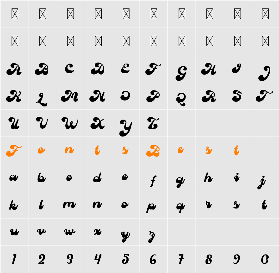 Psykron Character Map