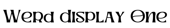 Werd Display One Font Image