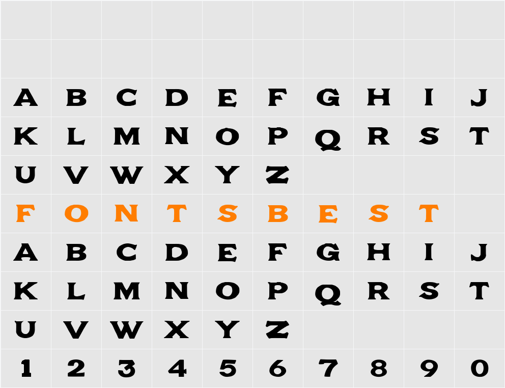 Gesone Font Character Map