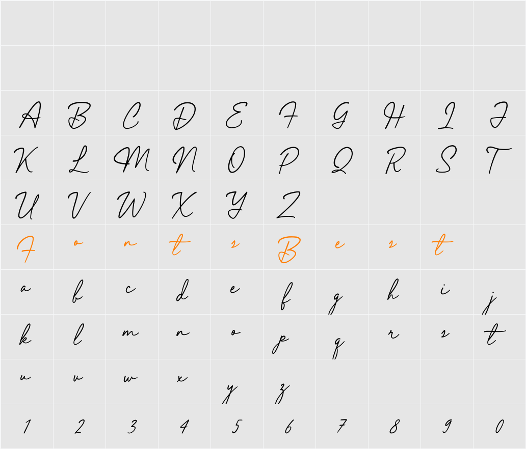 Elegant Lady Character Map