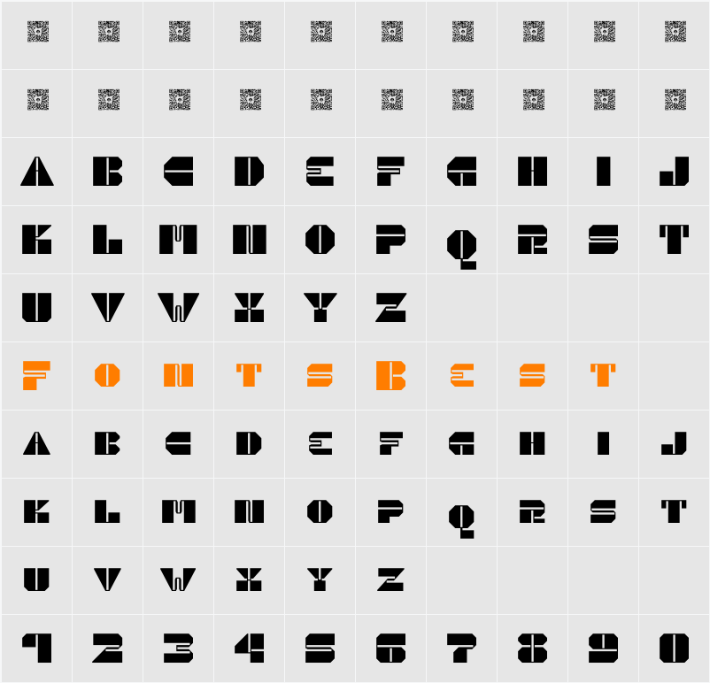 Black Circuit Demo Character Map