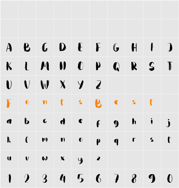 Blanday Character Map