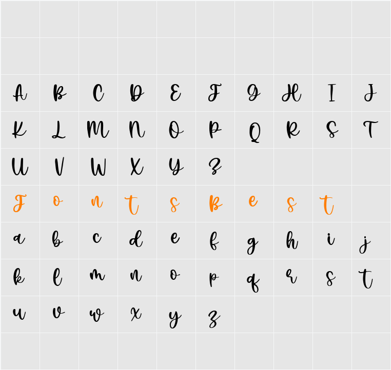 Potery Script Character Map