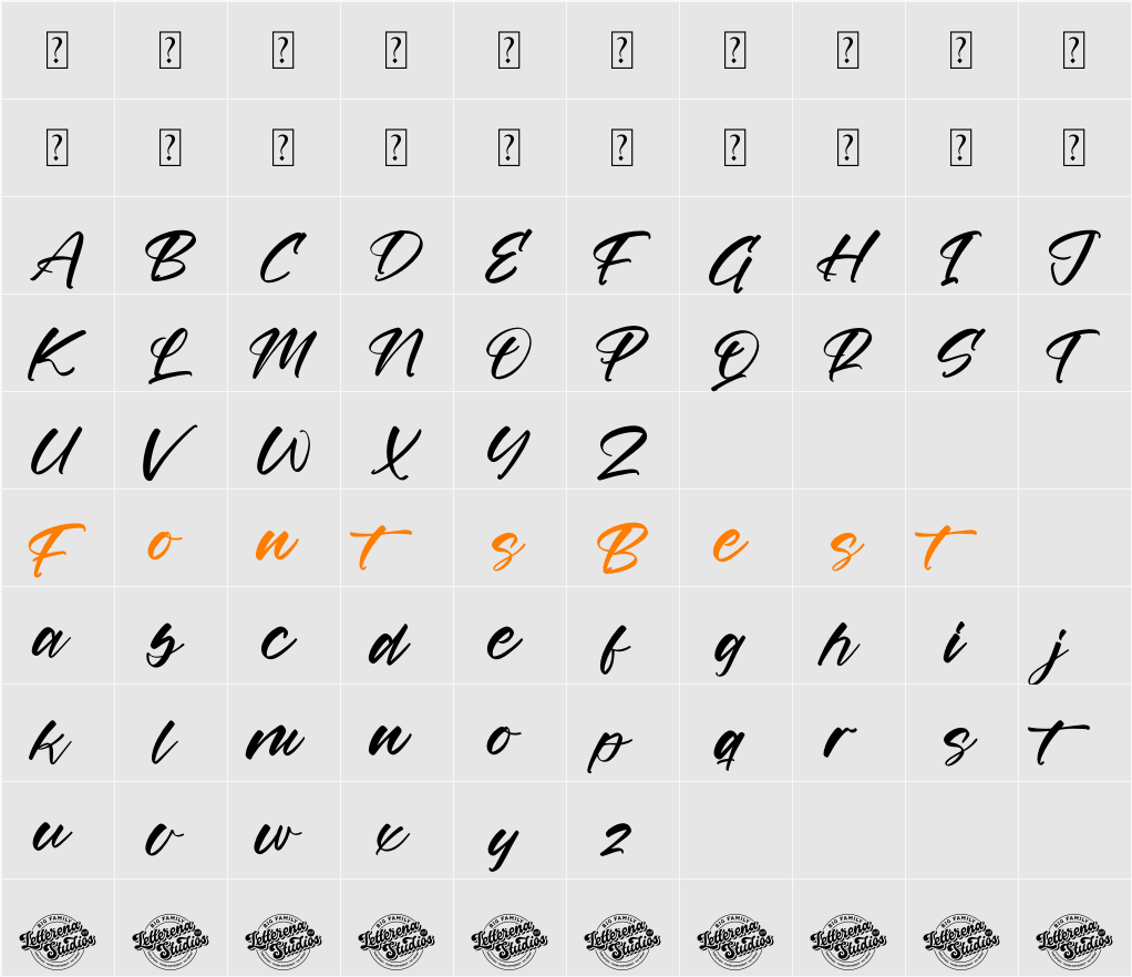 Sartori Bathone DEMO VERSION Character Map