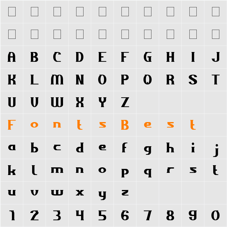 ACROSS THE NIGHT Character Map