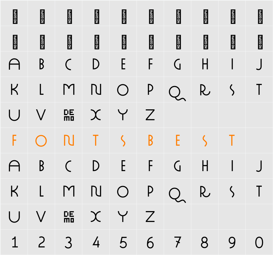 ST Noodles Grotesque DEMO Light Character Map