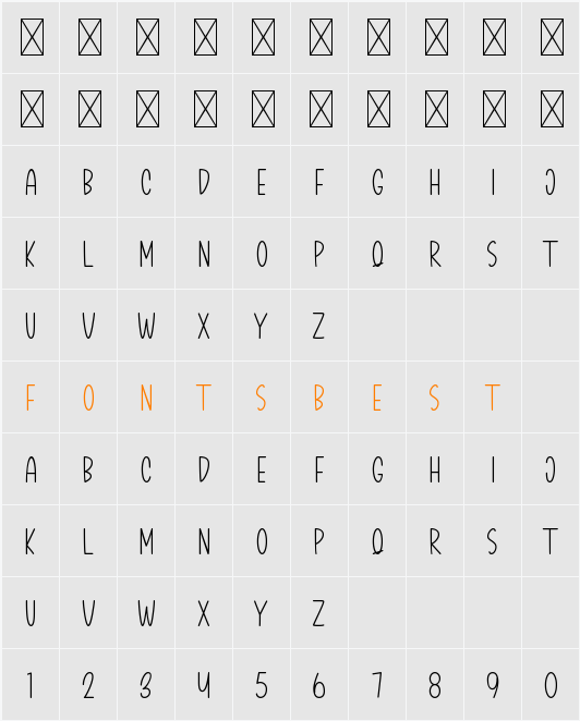 Dealova Serif Character Map