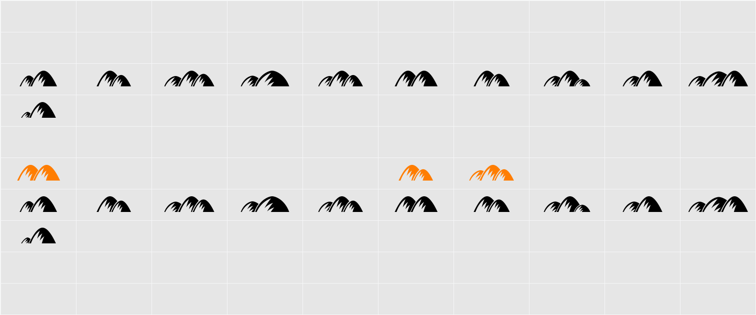 Hills Character Map