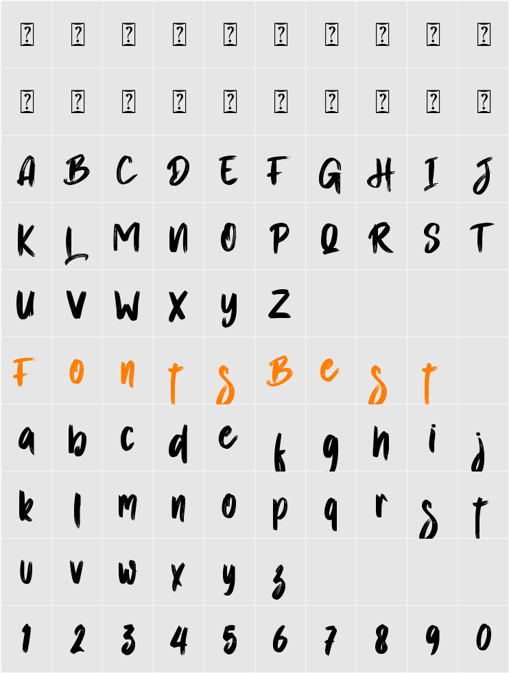Asutenan! - Personal use Character Map