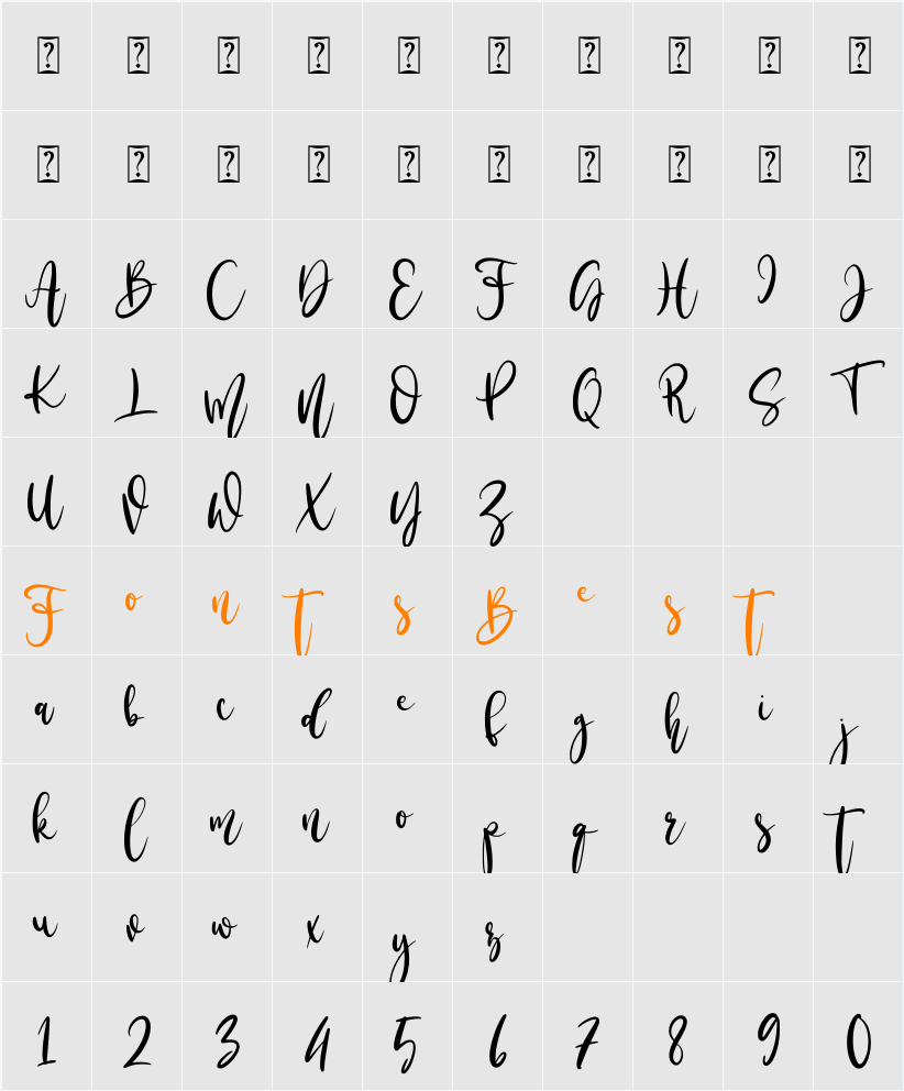 Mothersmile Character Map