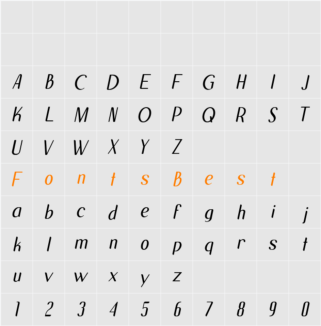 Laksmi Light Character Map