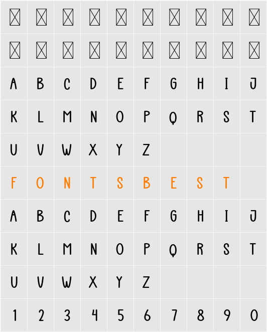 Autogram Character Map