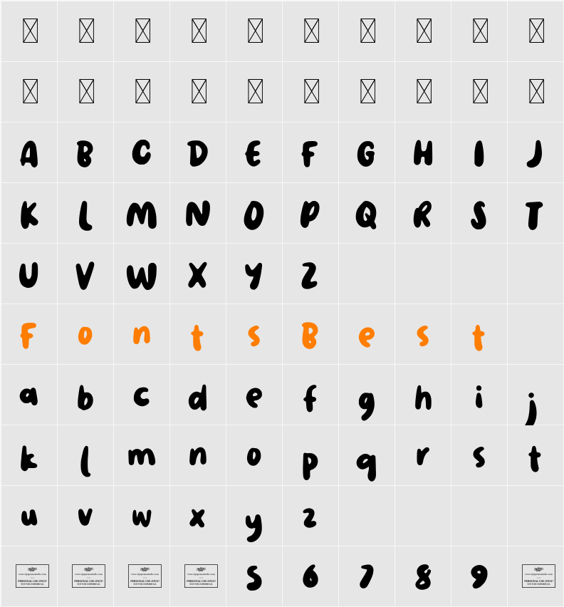 Lollypop Character Map