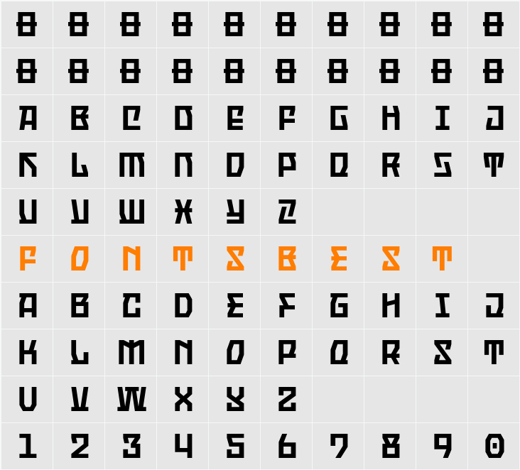 Oldion Character Map