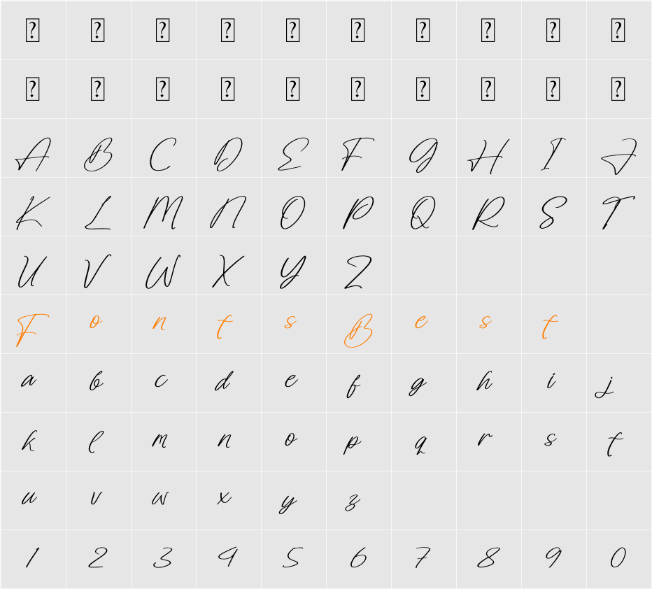 Herllothy Shorthem Character Map