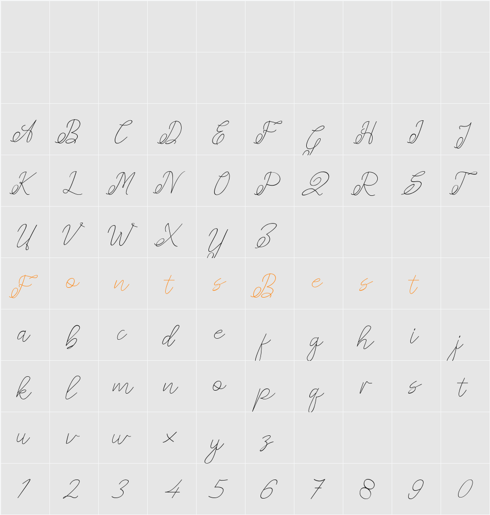 amplas Character Map