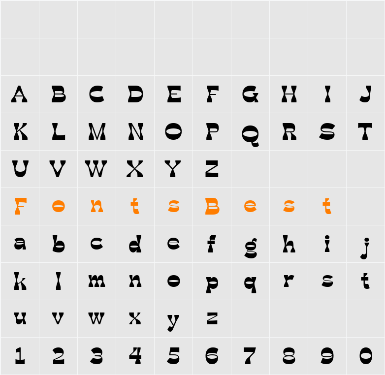 Cottenham Demo Character Map
