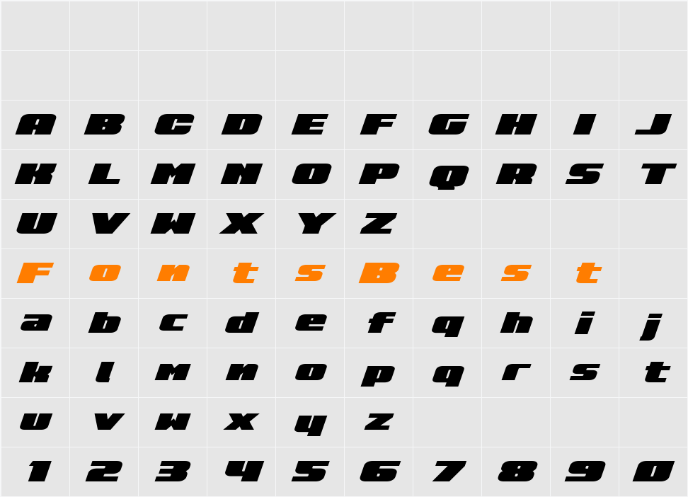 Rapid Response LC Expanded Ita Character Map