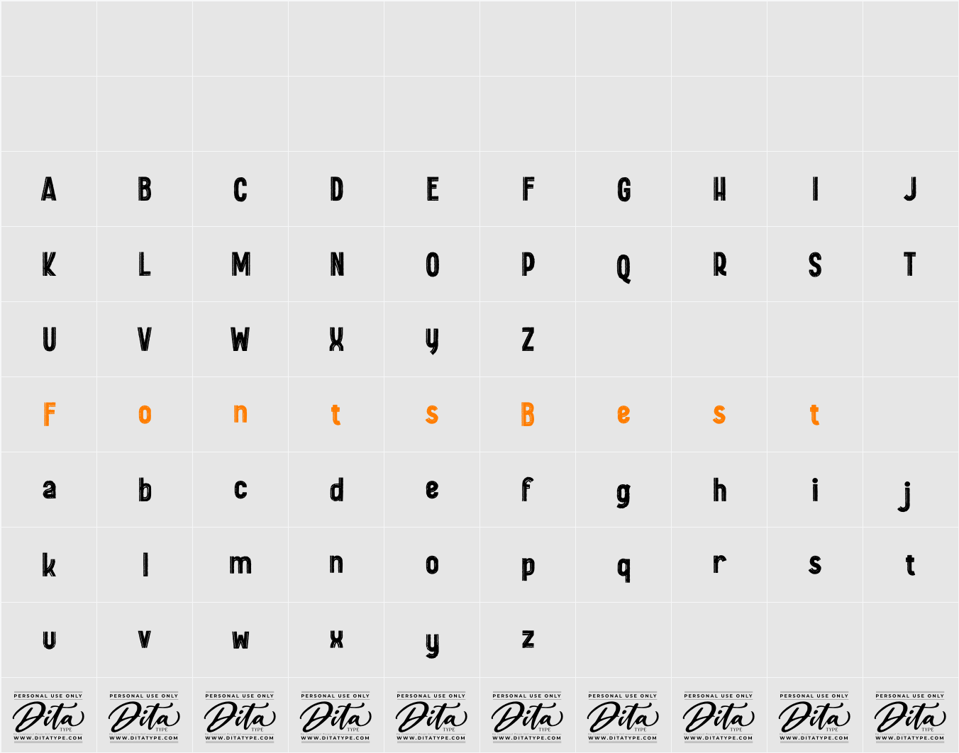 Westblue Personal Use Character Map