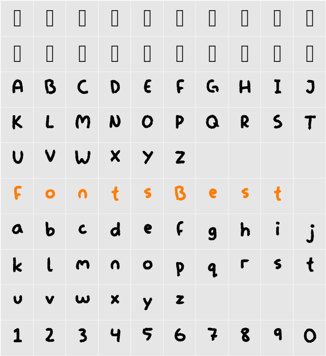 Suffifont Character Map