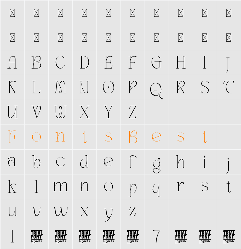 INNOVAR ELEGANT DEMO Character Map