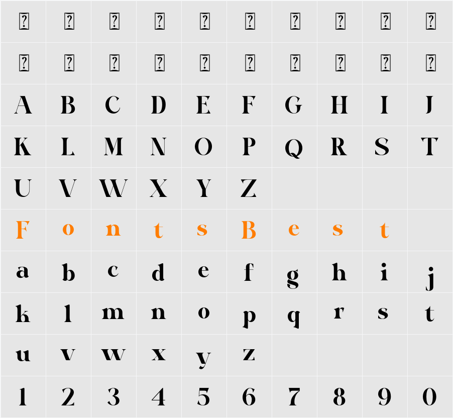 Black Monde Character Map