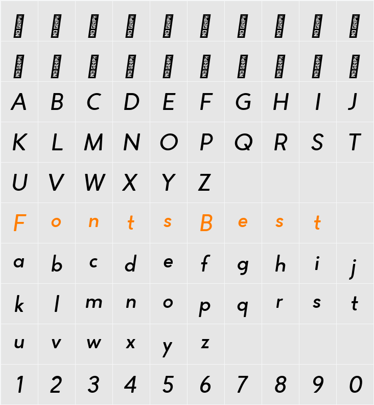 Altona Sans Character Map
