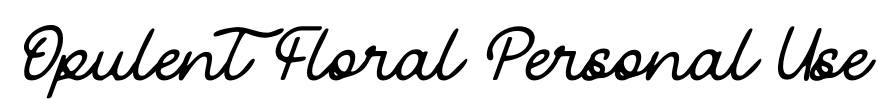 Opulent Floral Personal Use Font Image