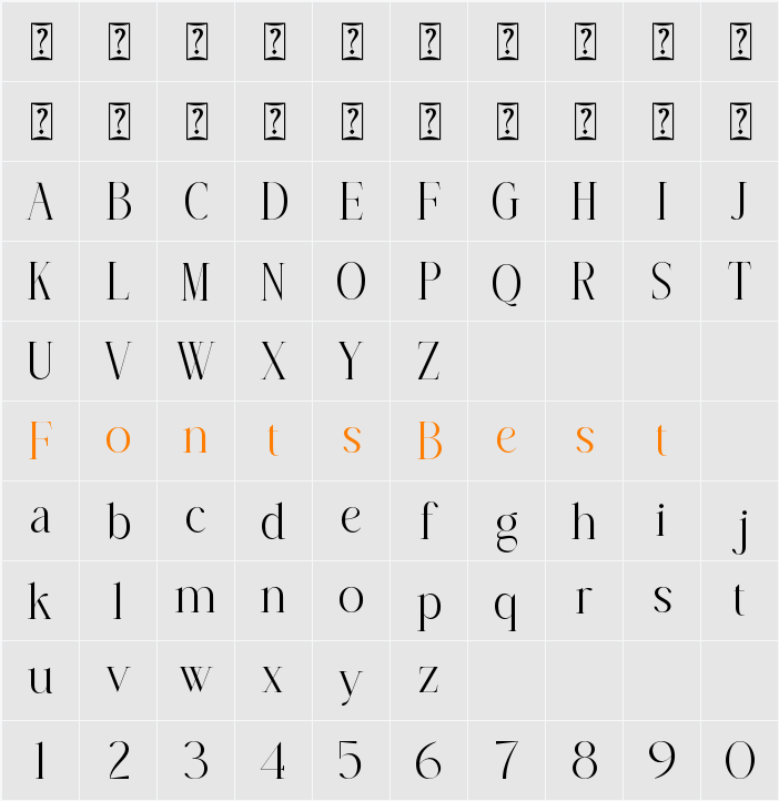 Almera Character Map