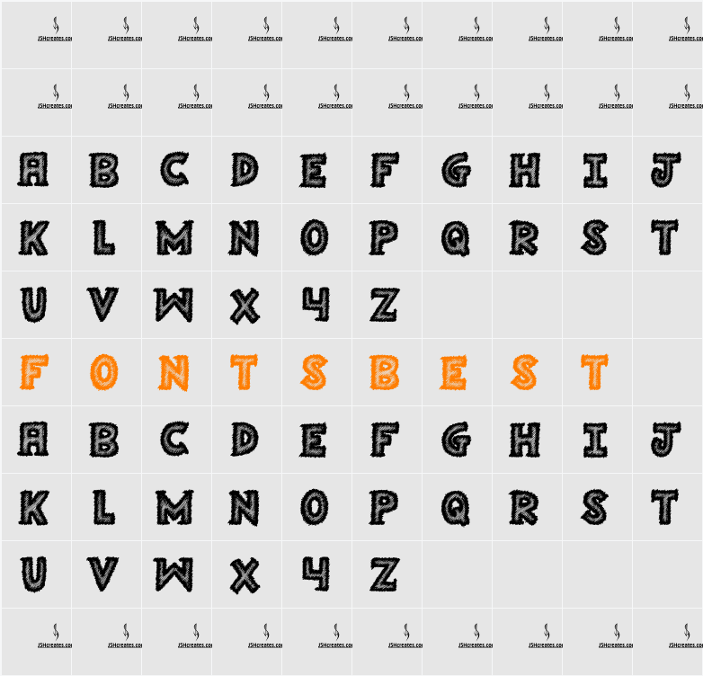 Scratchy Tattoo Character Map