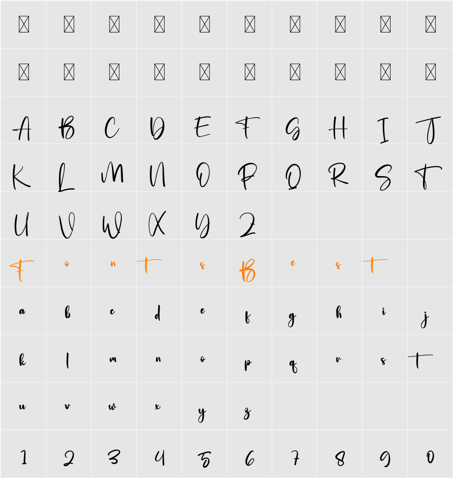 Simple Signature Character Map