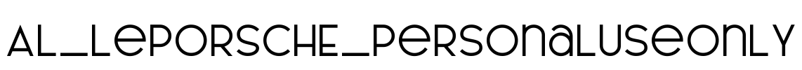 AL_LePORSCHE_PersonalUseOnly Font Image