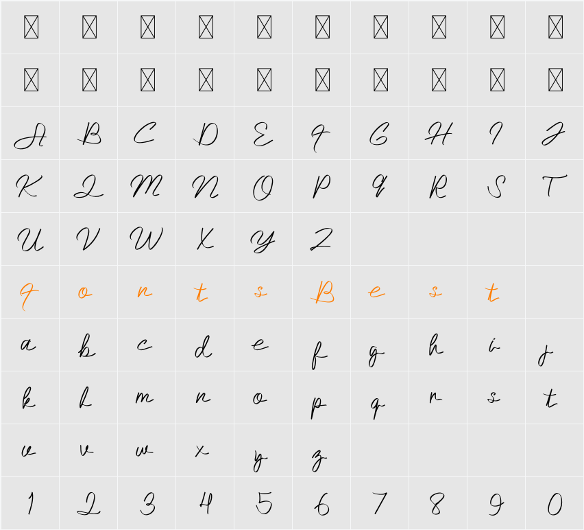 Abelle Character Map