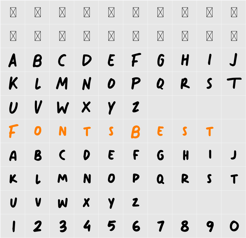 Sunday Time Character Map