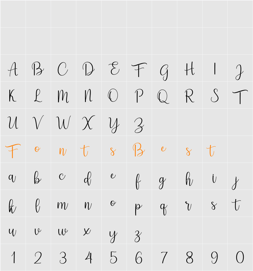 Aesthetic Script Character Map