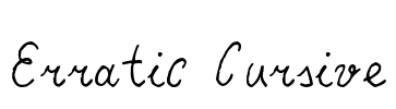 Erratic Cursive Font Image