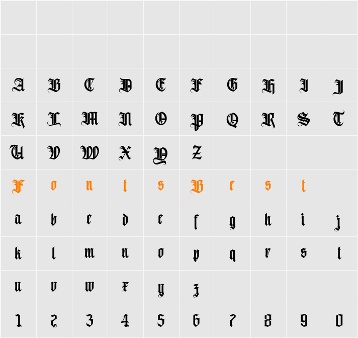 Avestrava Regular Personal Use  Character Map