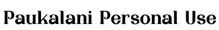 Paukalani Personal Use Font Image