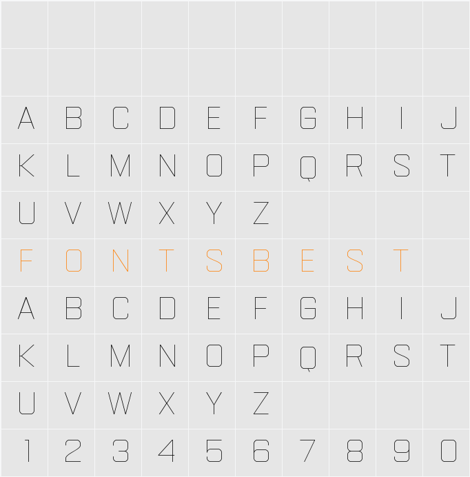 Gemsbuck 02 Thin Character Map