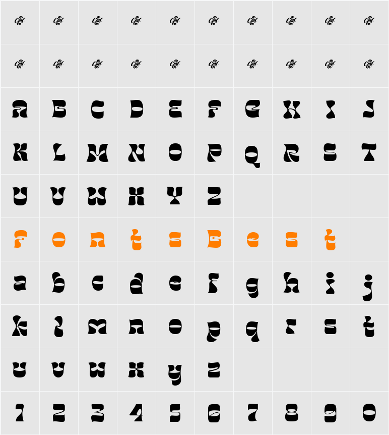 Janger Character Map