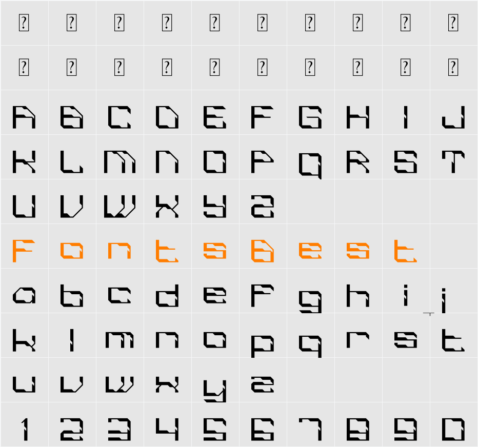 MELODICS FILTURE Character Map