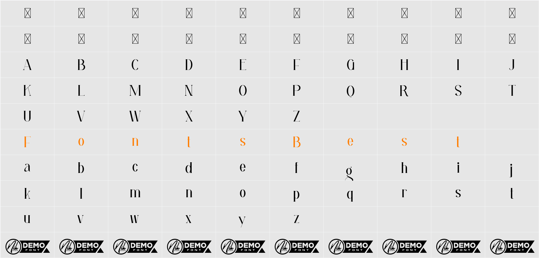 Night Melody Demo Character Map