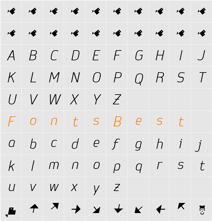 Garota Sans Character Map