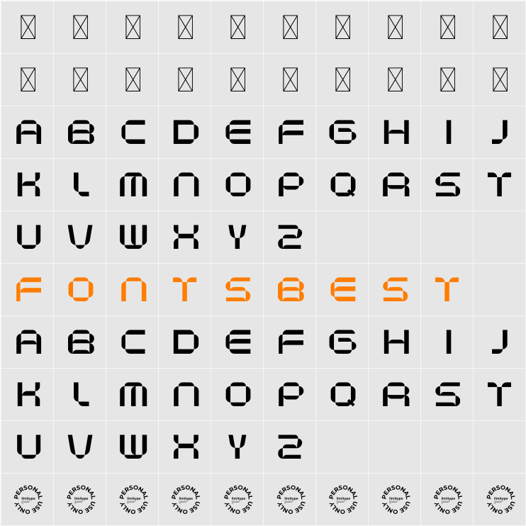 Necosmic Personal Use Character Map