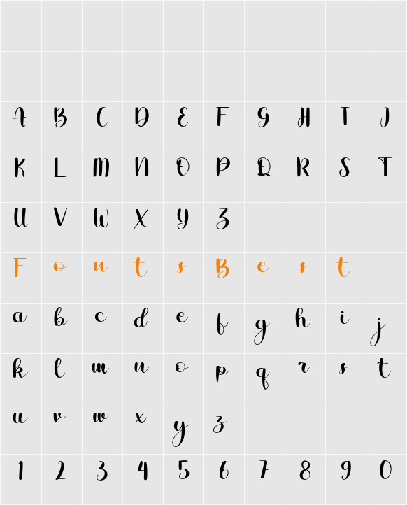 Jambul Character Map