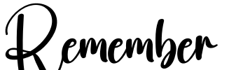 Remember Font Image