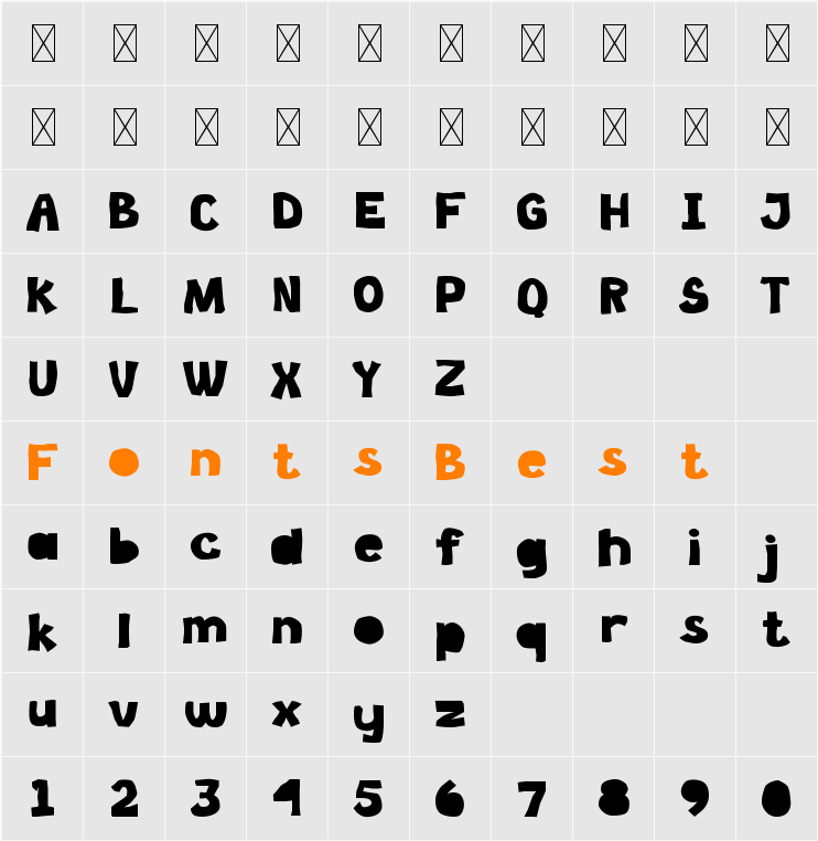 Cutting Board Character Map
