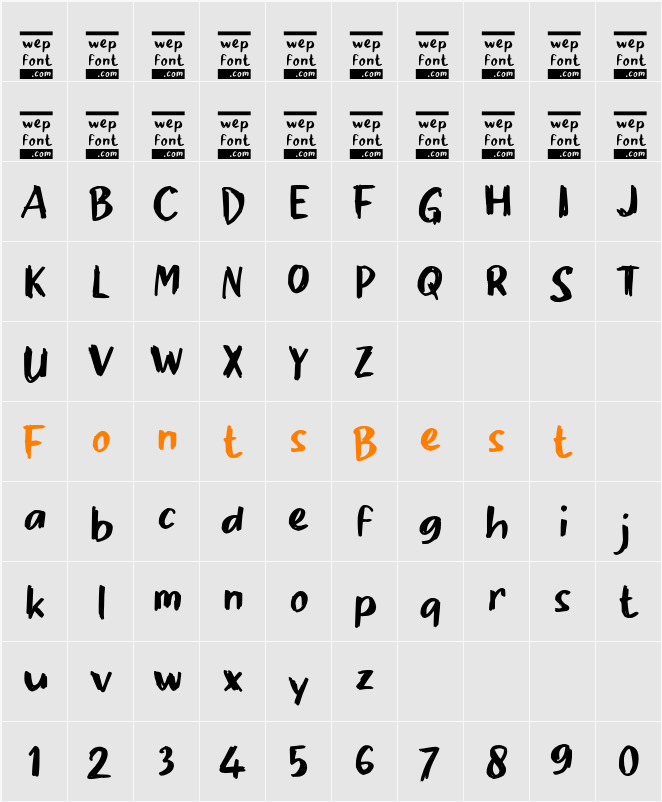 Odong Character Map