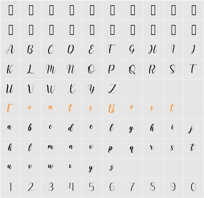 artisia Character Map
