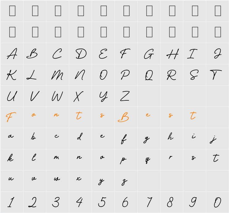 Viola Character Map